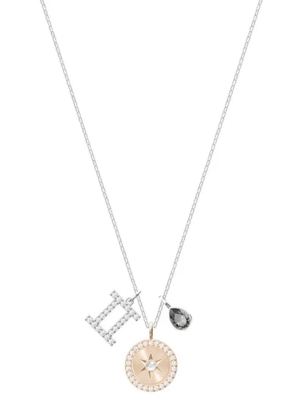 Swarovski Zodiac Pendant Gemini Gray Rhodium Plating 5349217